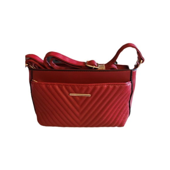 Boutique 3Pcs Handbags Set (NEW) Purse Crossbody & Wallet Vibrant Red - Picture 3 of 8